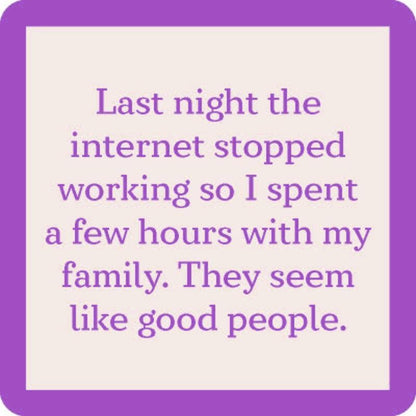 Internet Stopped Coaster | Funny Party Gift | Home Bar Decor