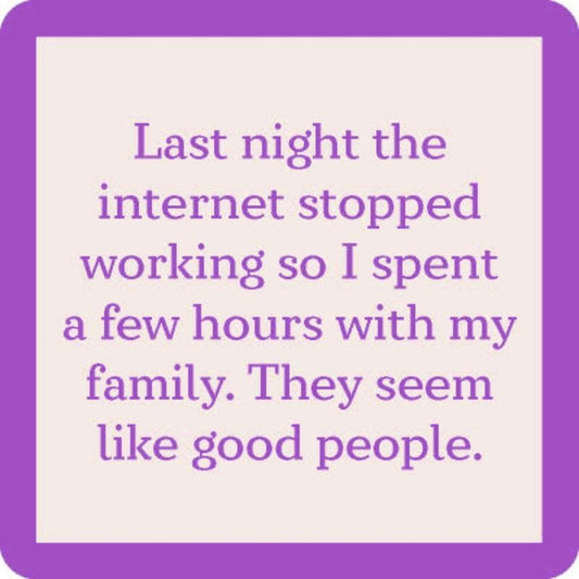 Internet Stopped Coaster | Funny Party Gift | Home Bar Decor