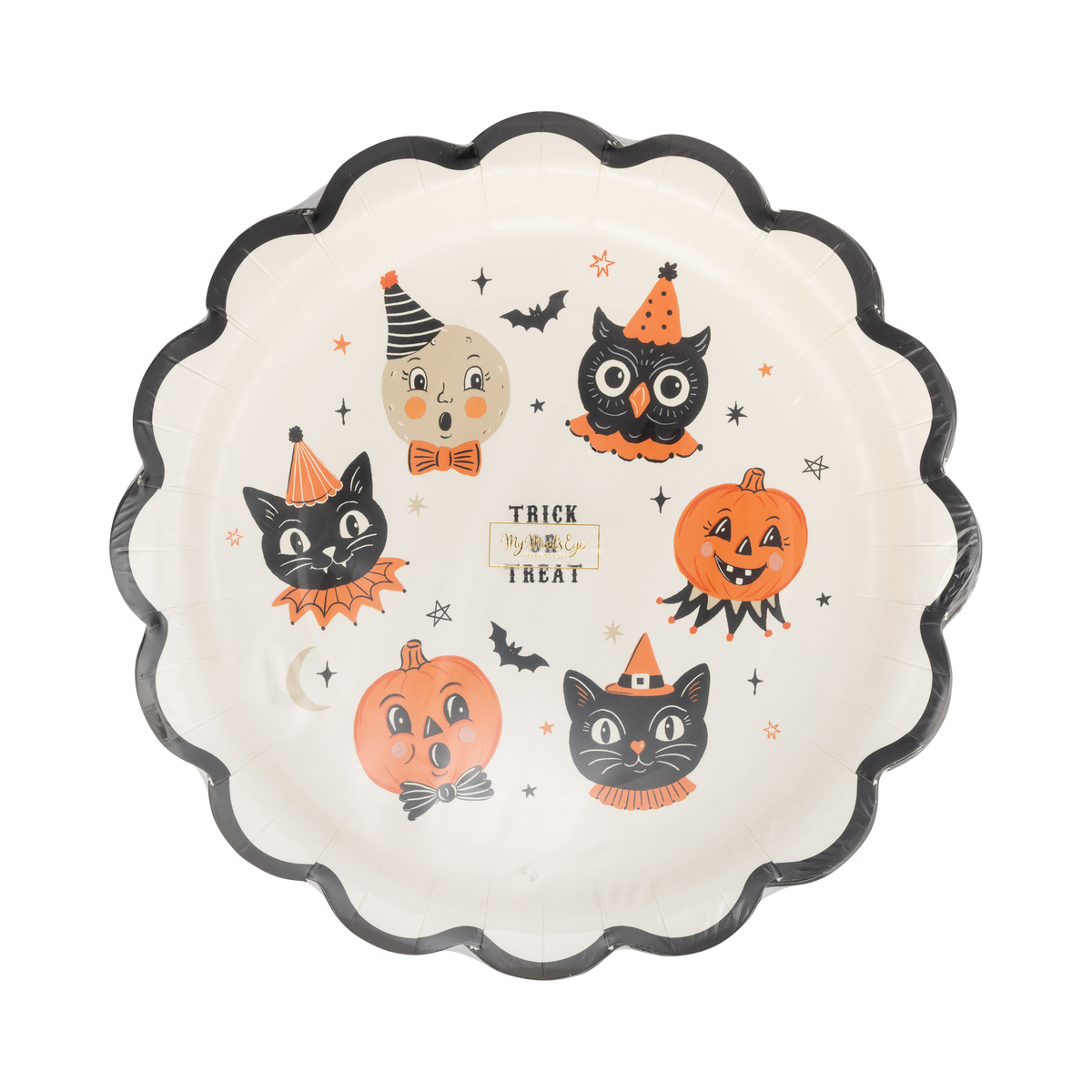 Vintage Halloween Characters Paper Plate
