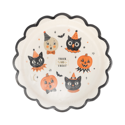 Vintage Halloween Characters Paper Plate