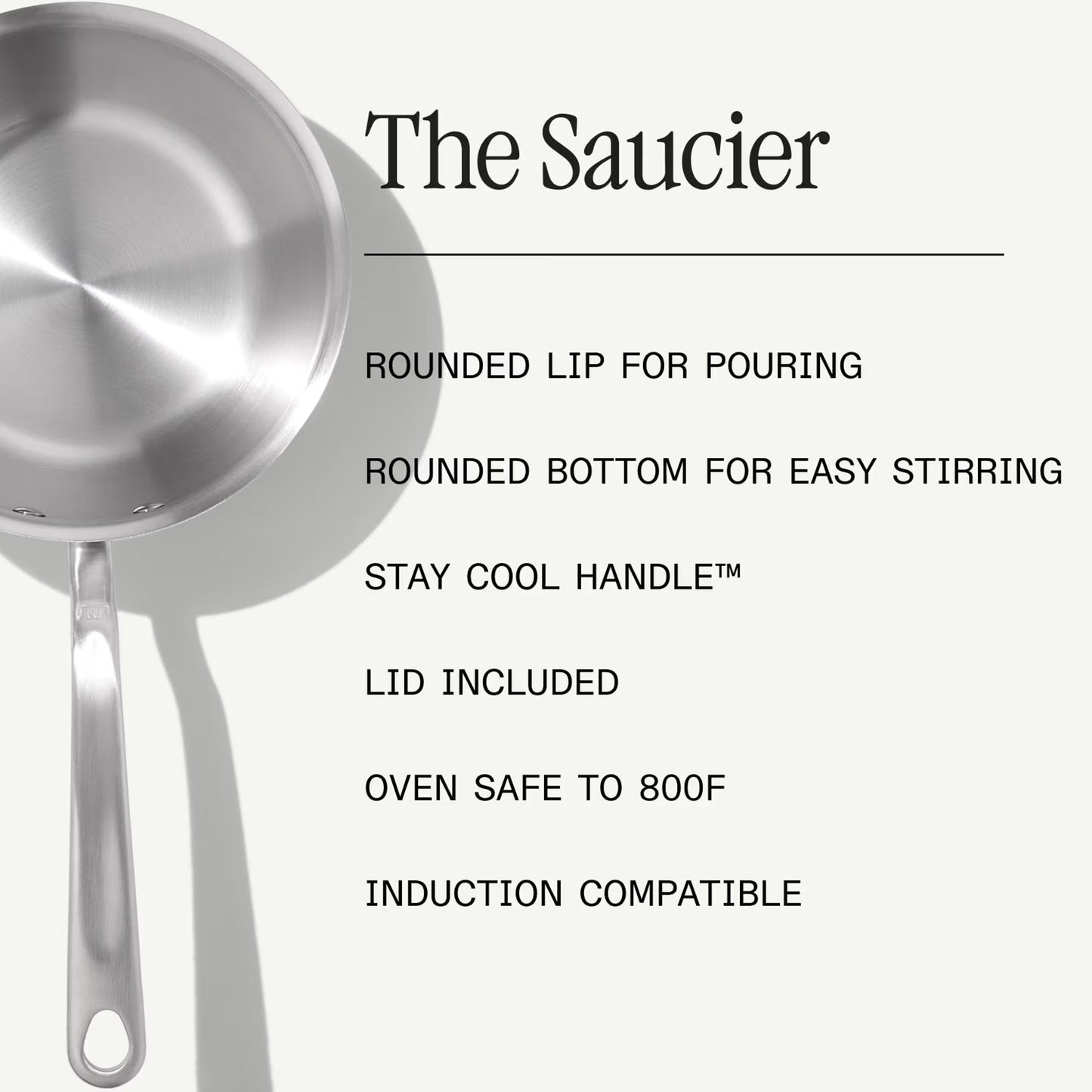 Made In Stainless Clad Saucier, 3 Qt