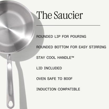 Made In Stainless Clad Saucier, 3 Qt