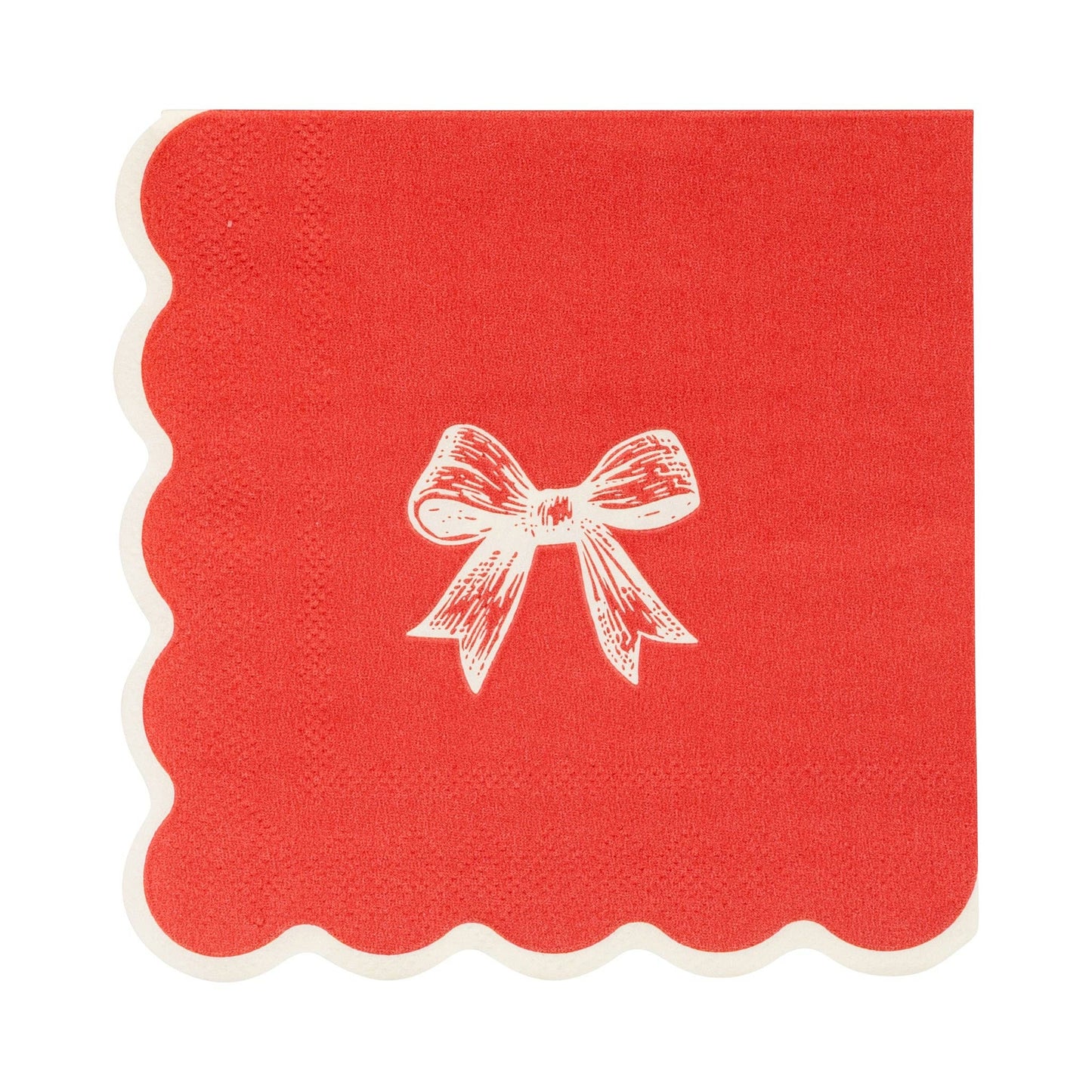 Red/Gold Bow Cocktail Napkin