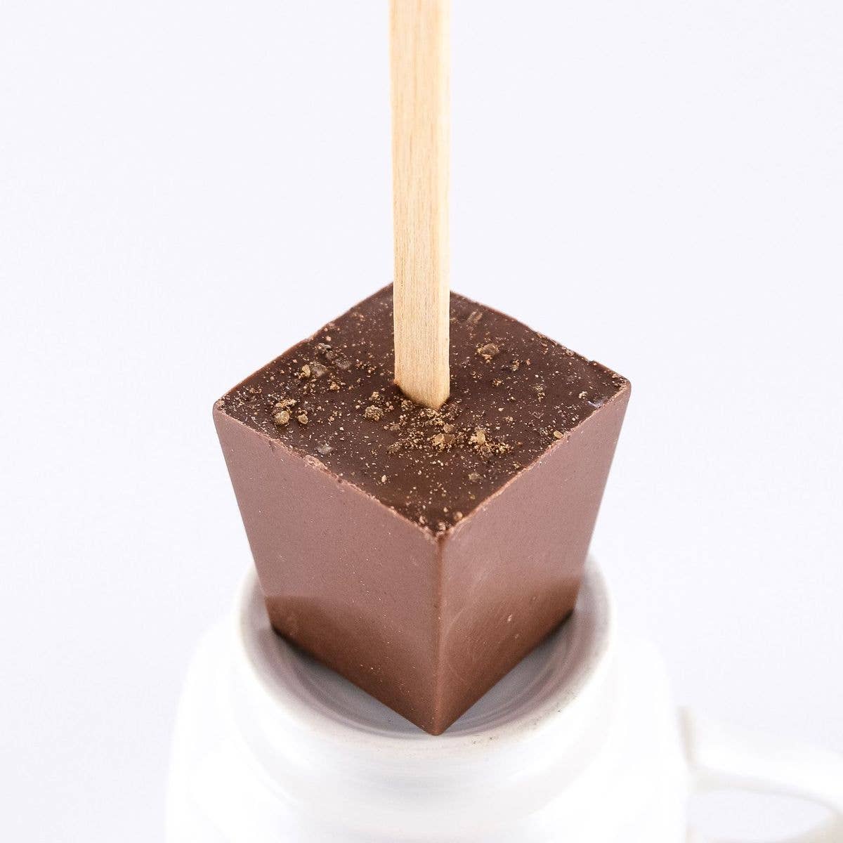 Hot Chocolate on a Stick, Single: Salted Caramel + Milk Chocolate