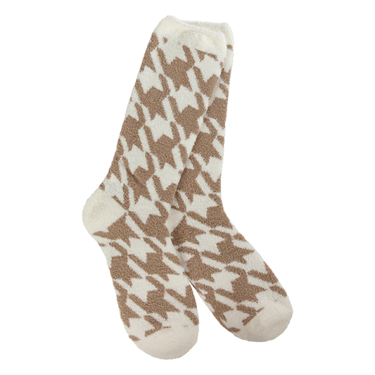Cozy Cali Socks in Houndstooth Portabello