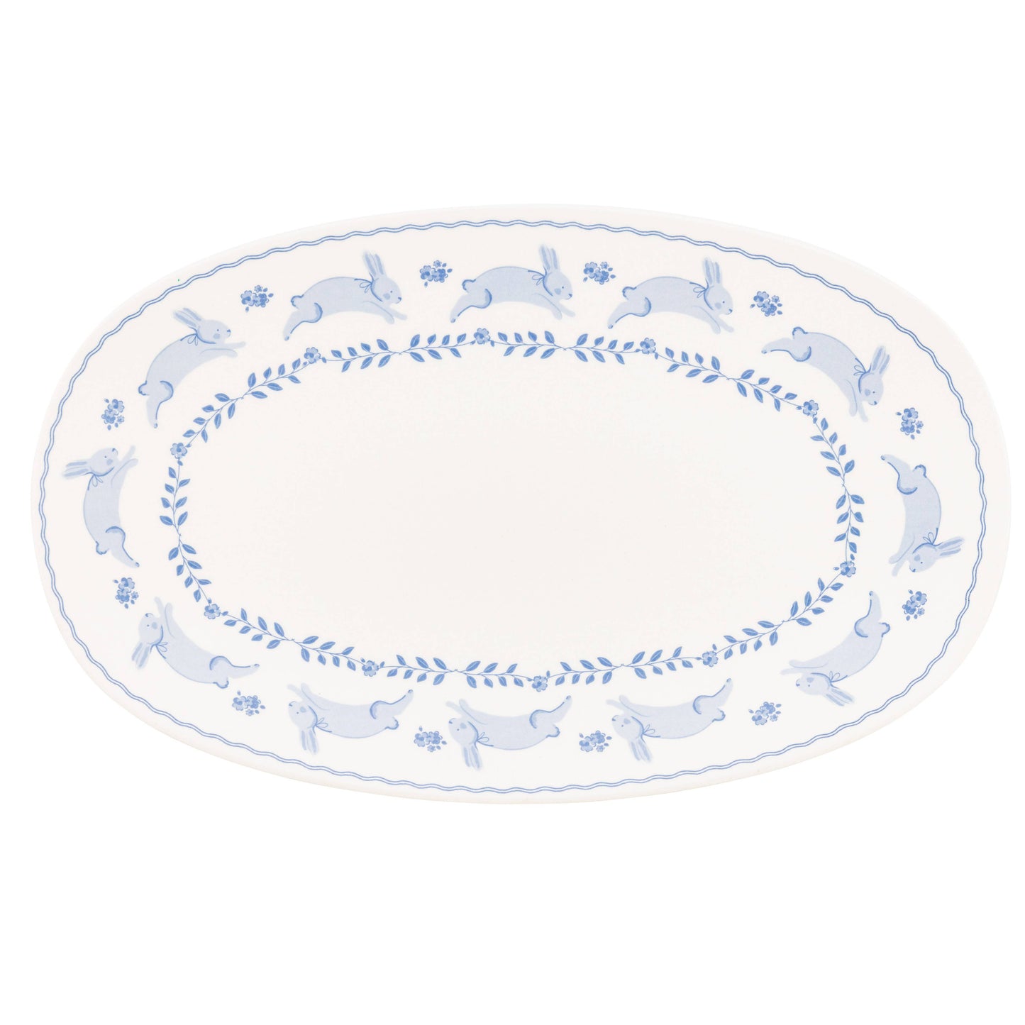 Bunny Oval Bamboo Tray