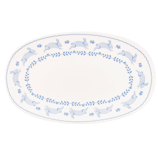 Bunny Oval Bamboo Tray