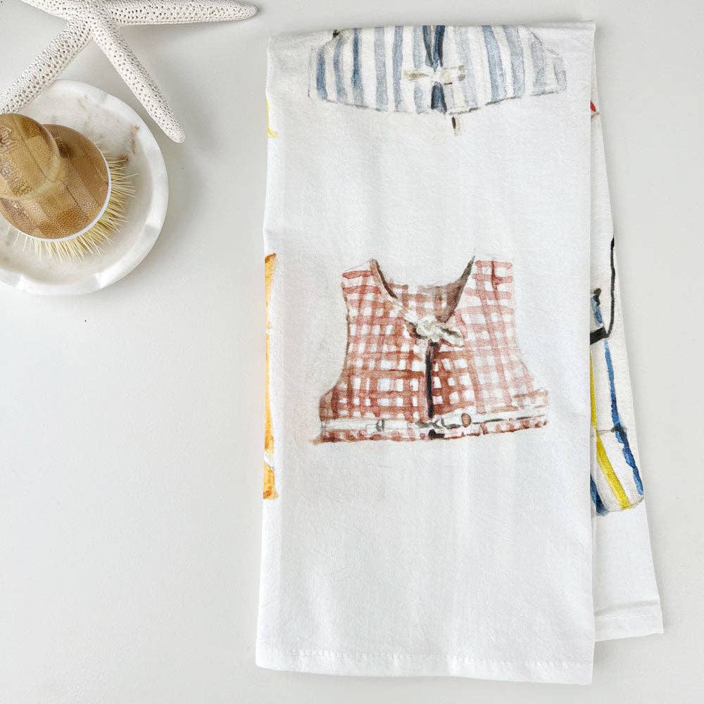 Boat coats tea towel