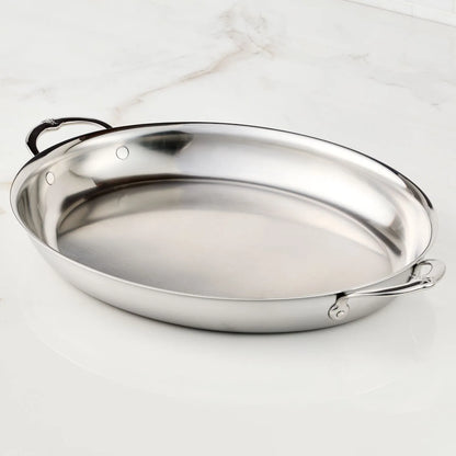 Hestan Clad Oval Roaster, 17.5-Inch x 14-Inch