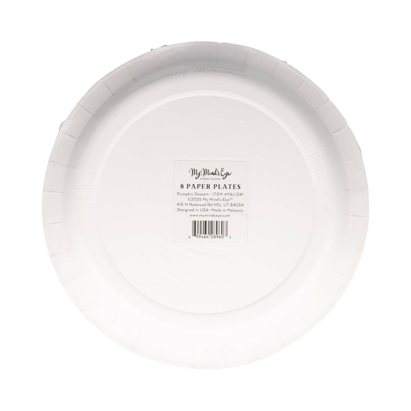 Falloween Pumpkin Round Dessert 8" Paper Plate