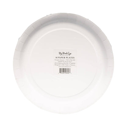 Falloween Pumpkin Round Dessert 8" Paper Plate