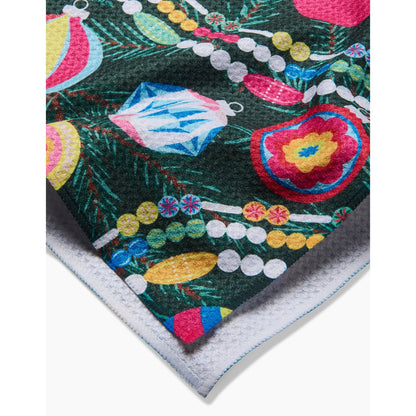 Shiny Ornaments Geometry Tea Towel