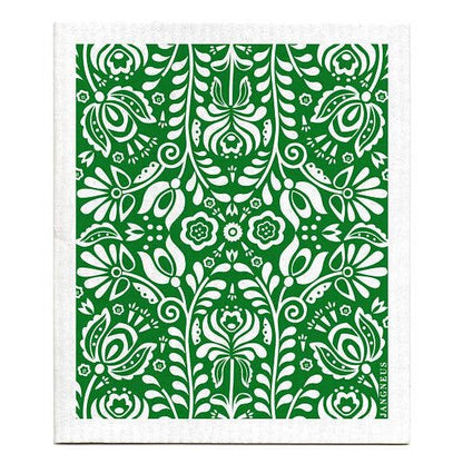 Swedish Dishcloth - Scandi Bloom - Dark Green