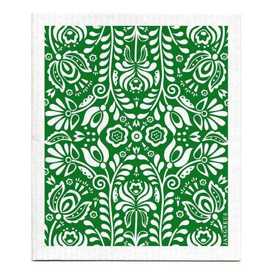 Swedish Dishcloth - Scandi Bloom - Dark Green