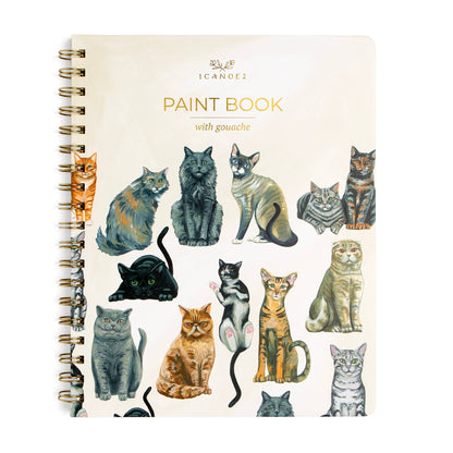Feline Friends Cats Learn-To-Paint Gouache Paint Book