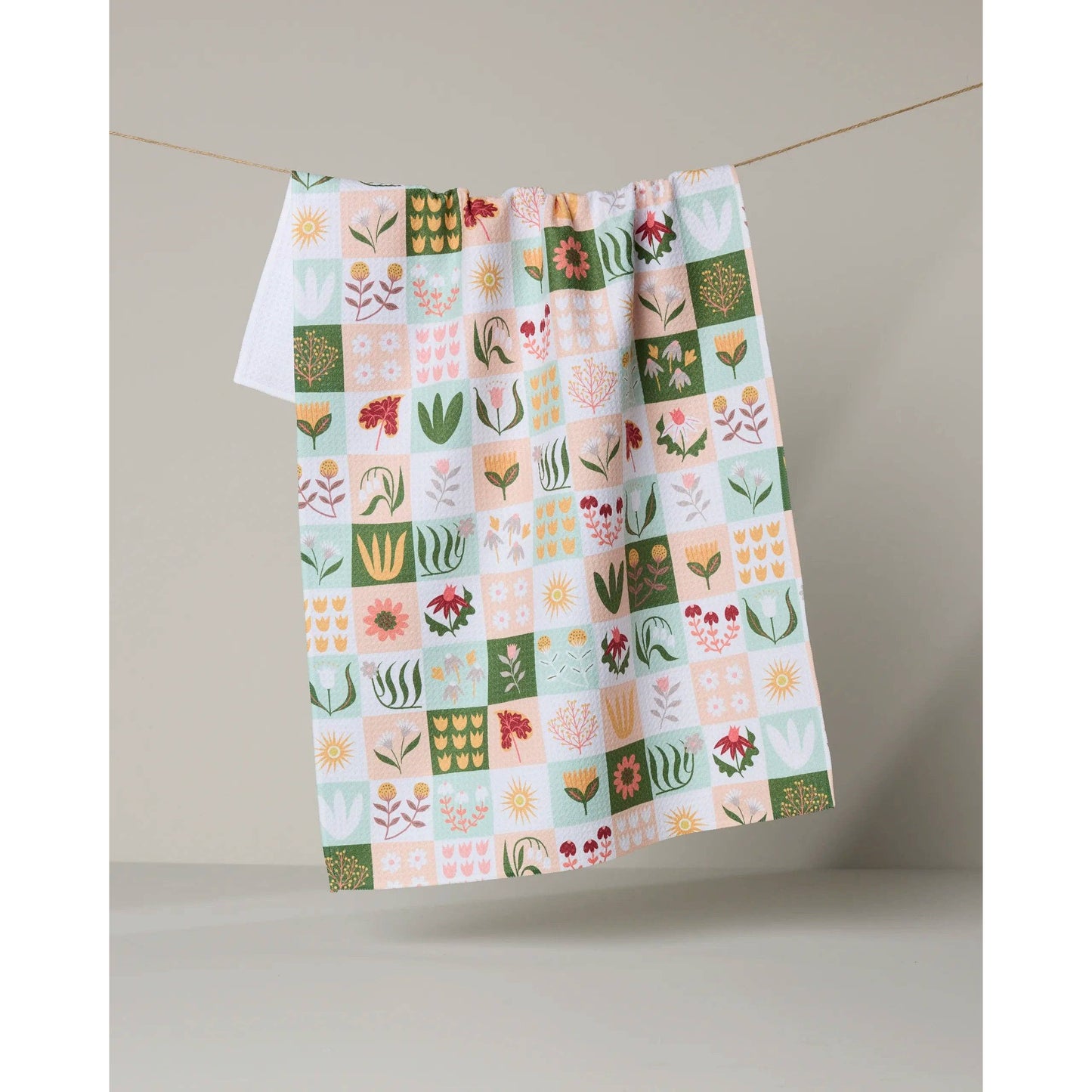 Patchwork Garden Geometry Tea Towel