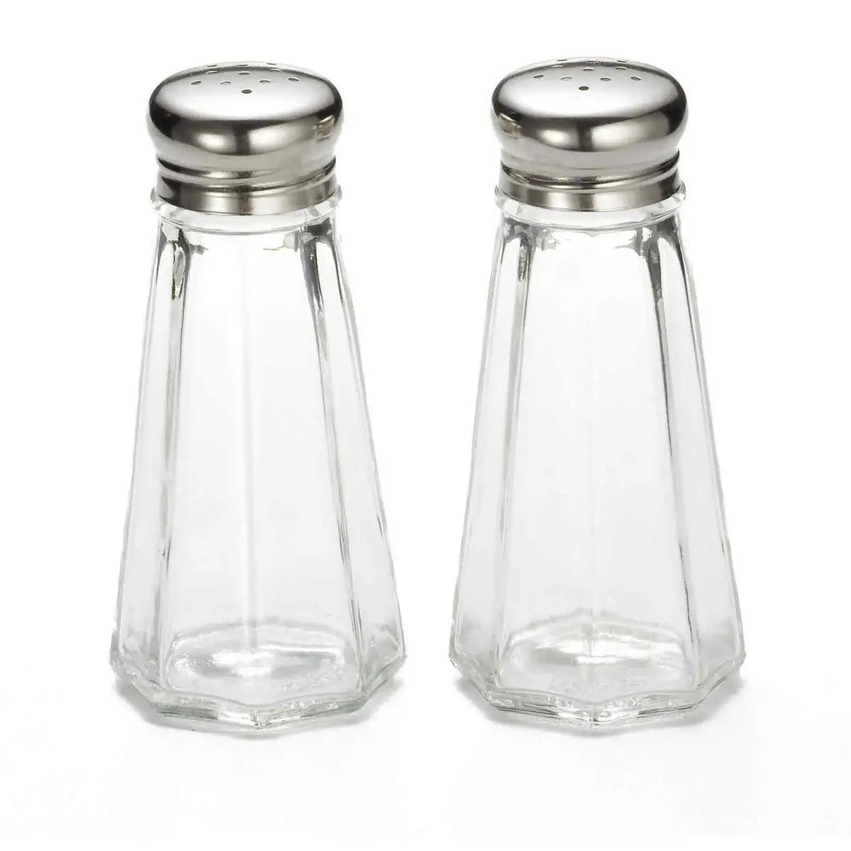 Clear Glass Salt & Pepper Shakers, Set of 2