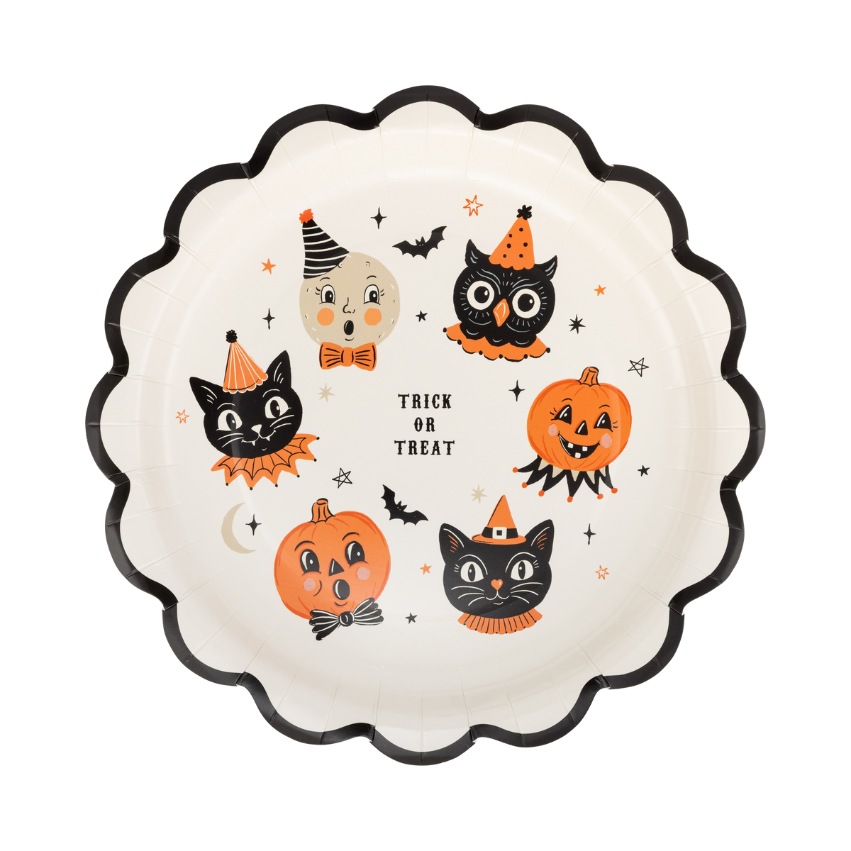 Vintage Halloween Characters Paper Plate