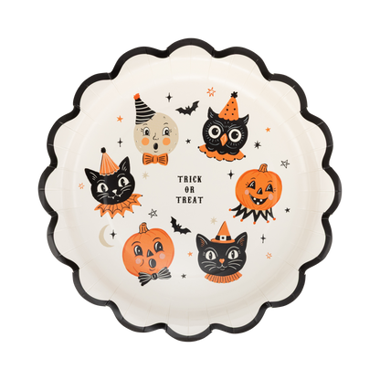 Vintage Halloween Characters Paper Plate