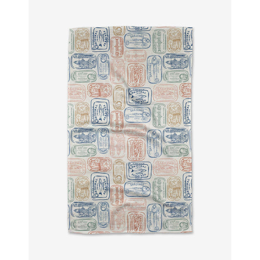 Tinned Sardines Geometry Tea Towel