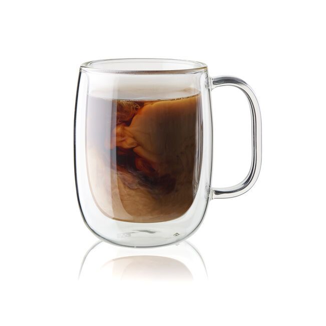 Glass Coffee Mugs, Set of 4, 12oz
