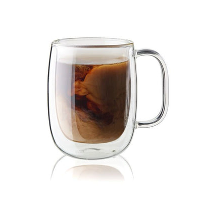 Glass Coffee Mugs, Set of 4, 12oz