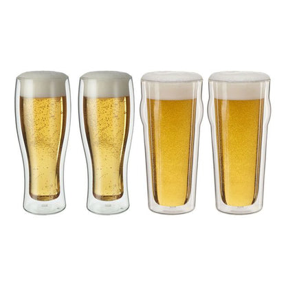Beer Glasses, Set of 4, 14oz & 16oz