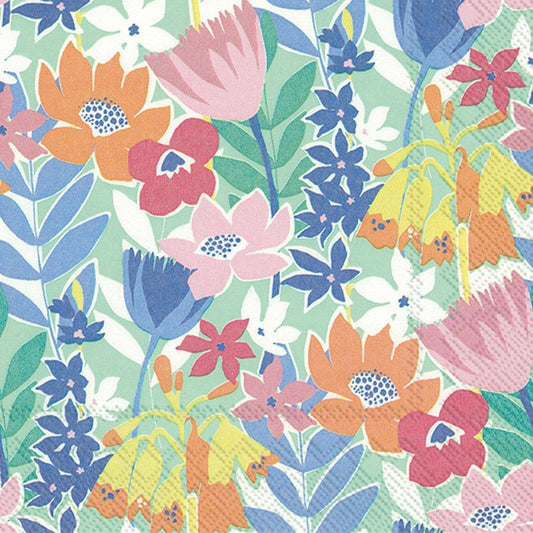 Paper Cocktail Napkins Pack of 20 Flower Collage
