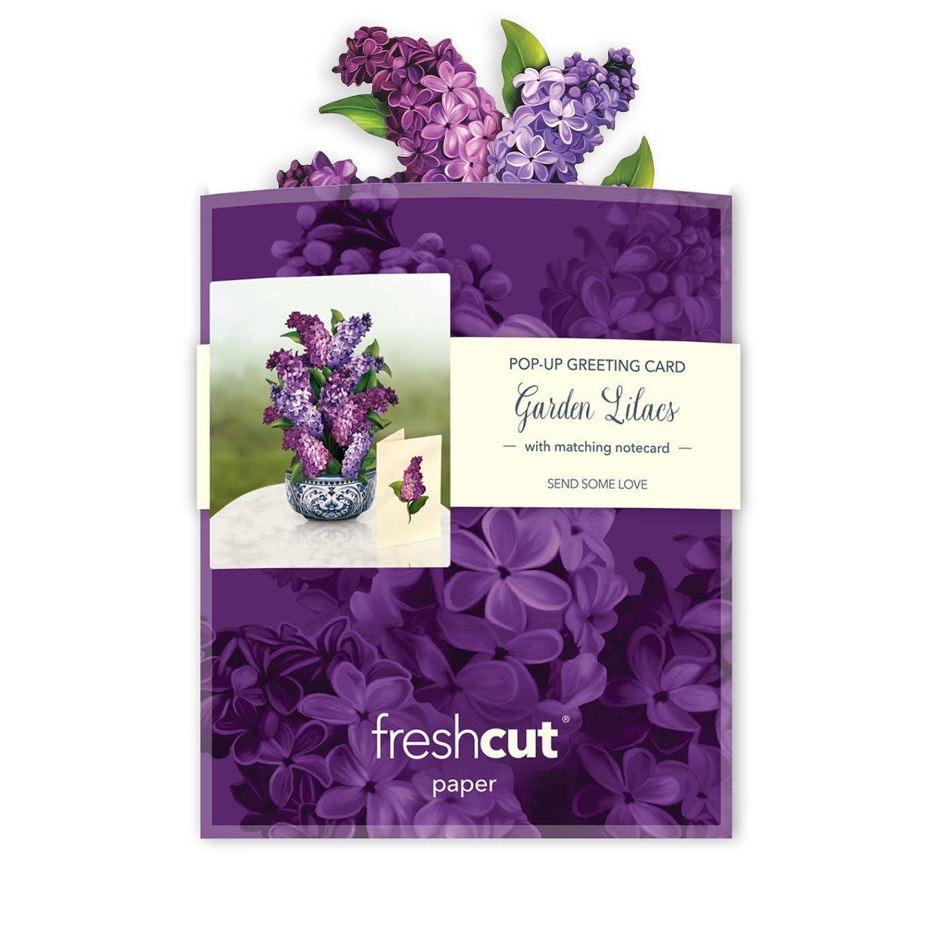 Lilac Garden Mini Pop Up Greeting Card