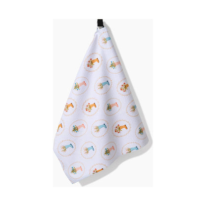 Rainboots in Bloom Tea Towel