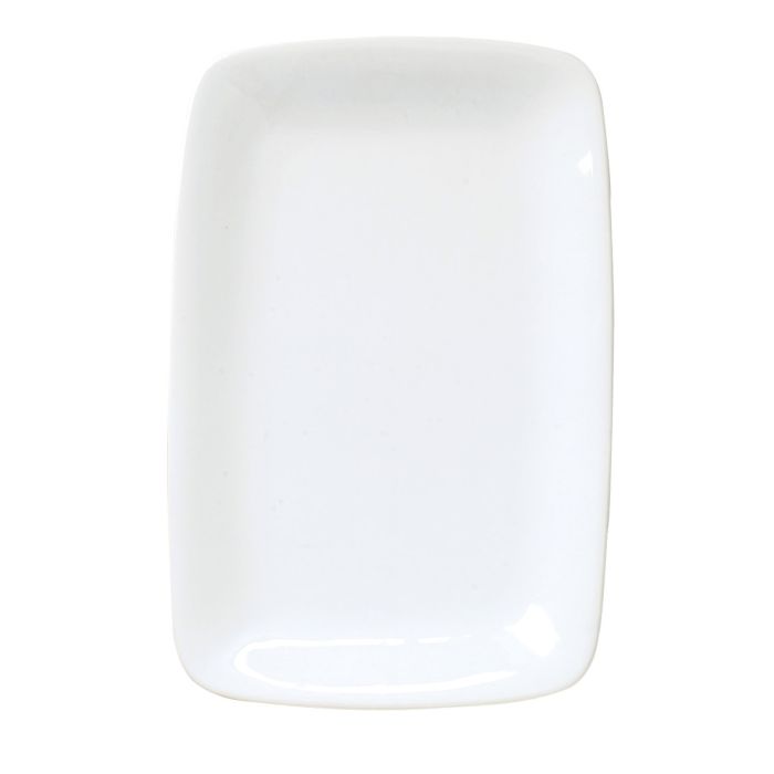 Minimalist White Rectangular Platter, 12"