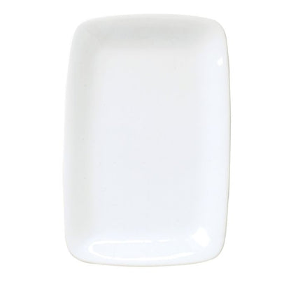 Minimalist White Rectangular Platter, 12"