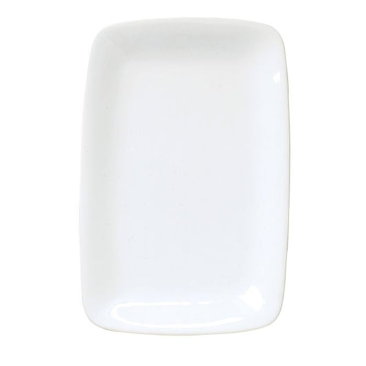 Minimalist White Rectangular Platter, 12"