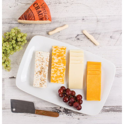 Minimalist White Rectangular Platter, 12"