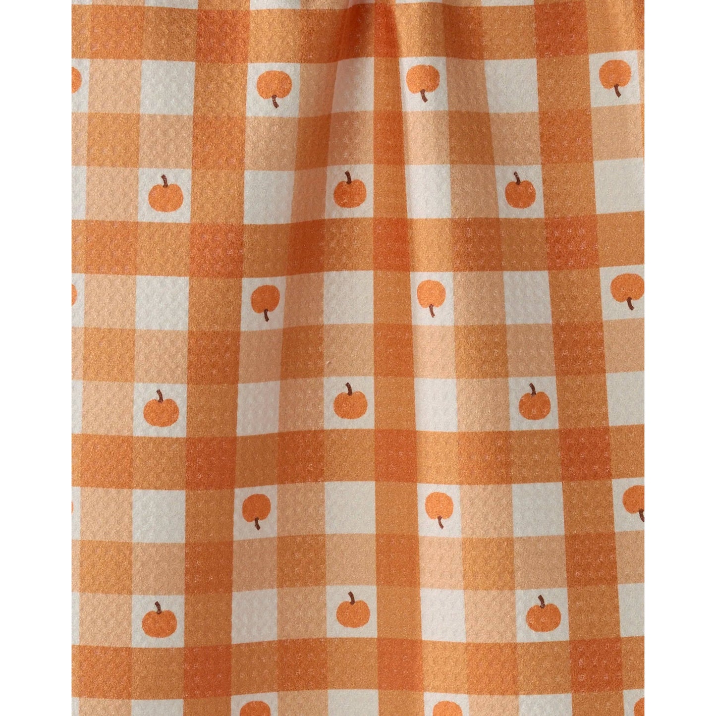 Pumpkin Check Geometry Bar Towel