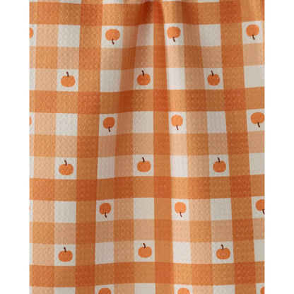 Pumpkin Check Geometry Bar Towel