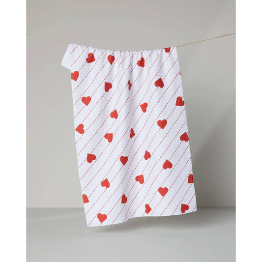 Stitched Heart Geometry Tea Towel