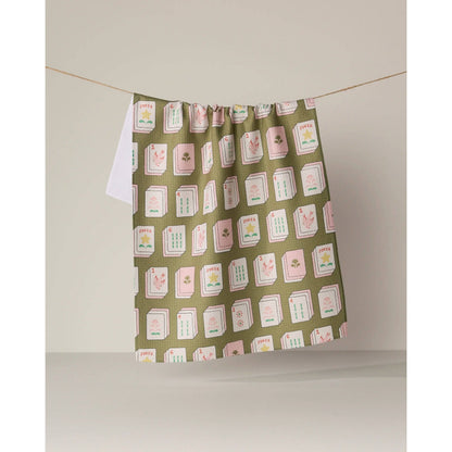 Flower Tiles Geometry Tea Towel