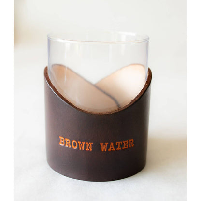 Leather Rocks Glass - "Brown Water"