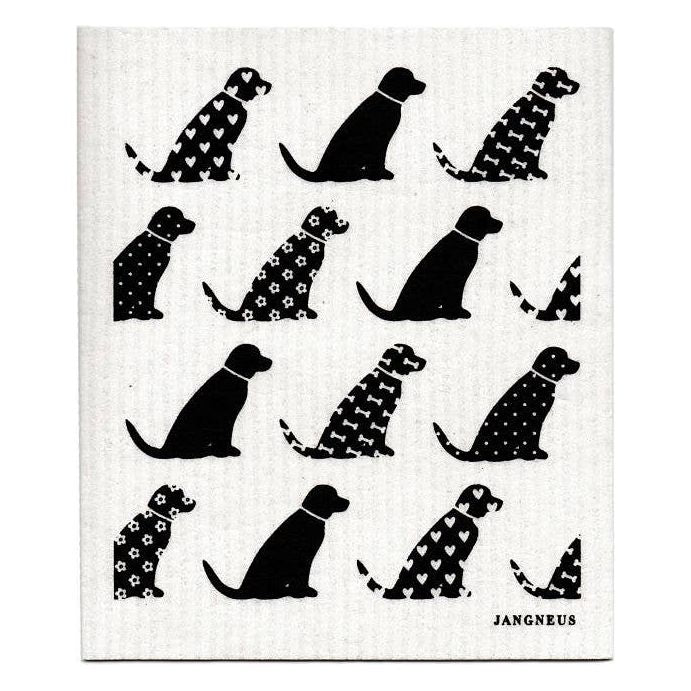 Swedish Dishcloth - Dogs - Black