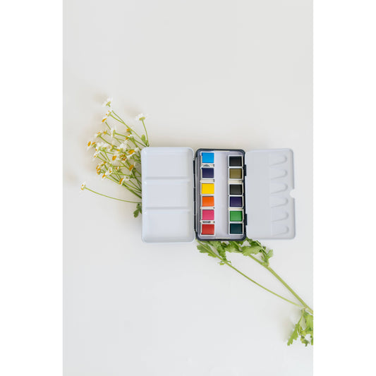 12 Color Mini-Travel Watercolor Paint Palette