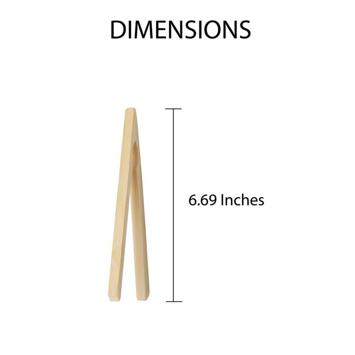 Kitchen Toast Tongs, Bamboo, 6.5in