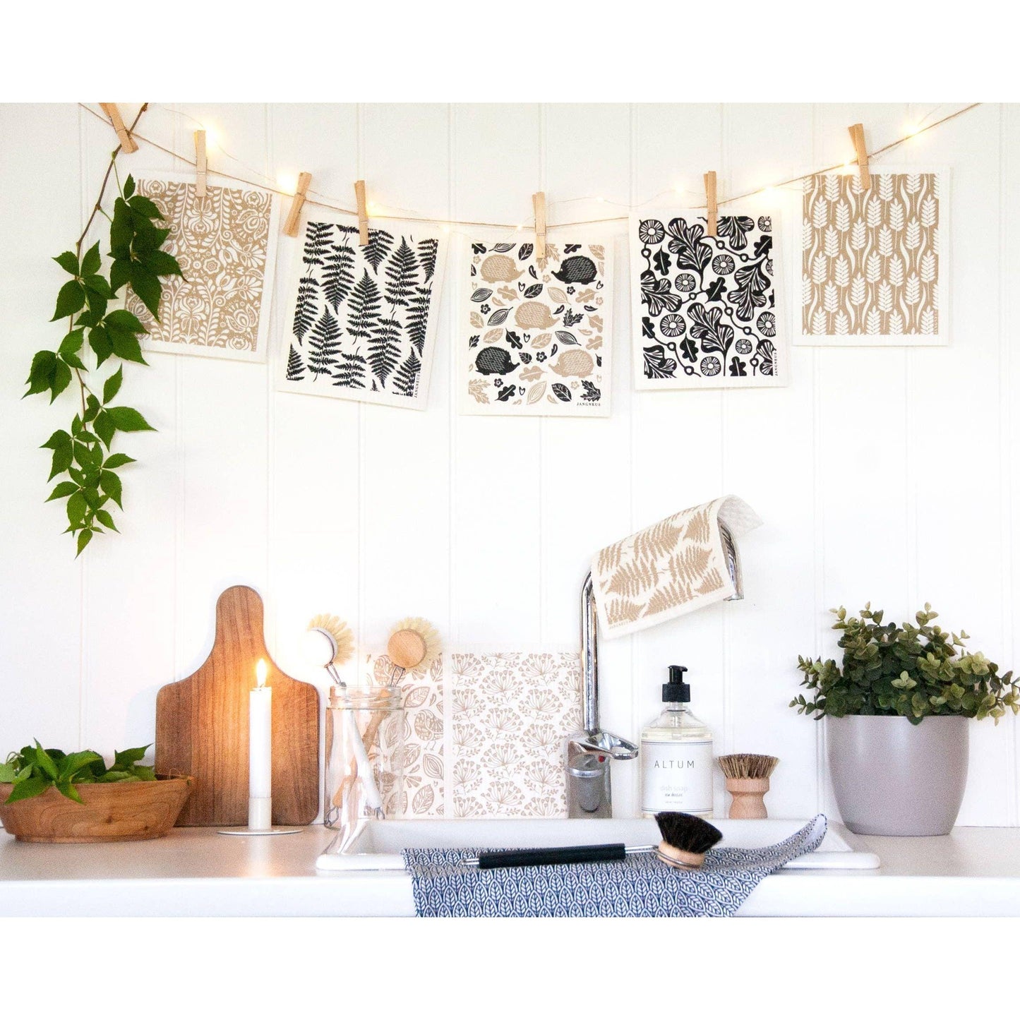 Swedish Dishcloth - Hedgehog - Black/Sand