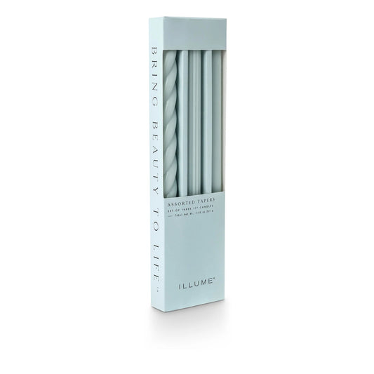Dusty Blue Illume Assorted Candle Tapers 3-Pack