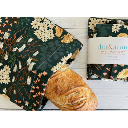 Enchanted Garden Bread Makers Set- Bread Bag and Bowl Cover