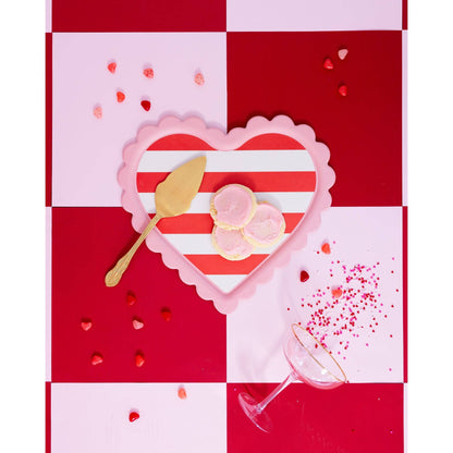 Scalloped Striped Heart Tray