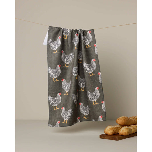 Hen House Geometry Tea Towel