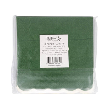 Gold + Green Bow Cocktail Napkin