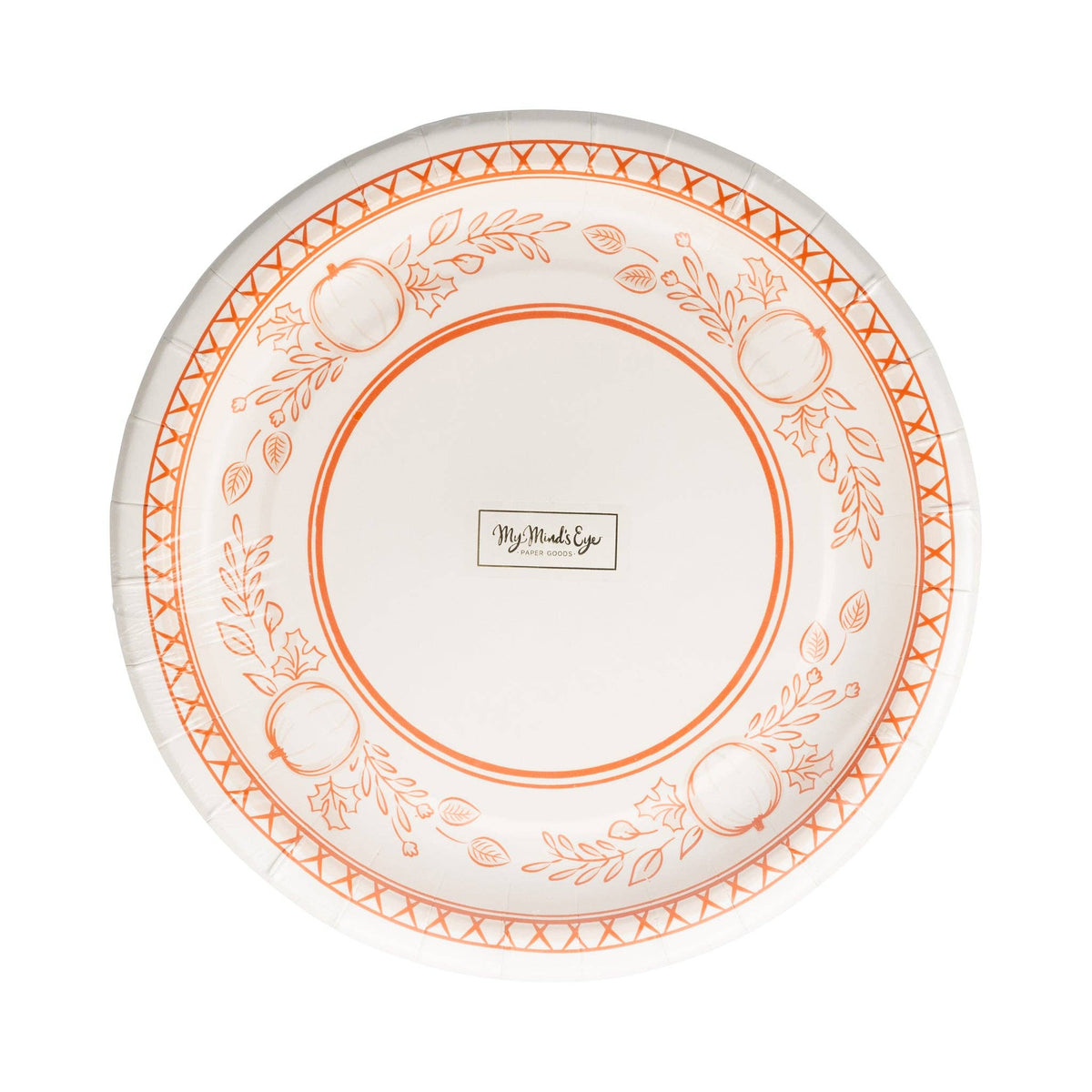 Falloween Pumpkin Round Dessert 8" Paper Plate