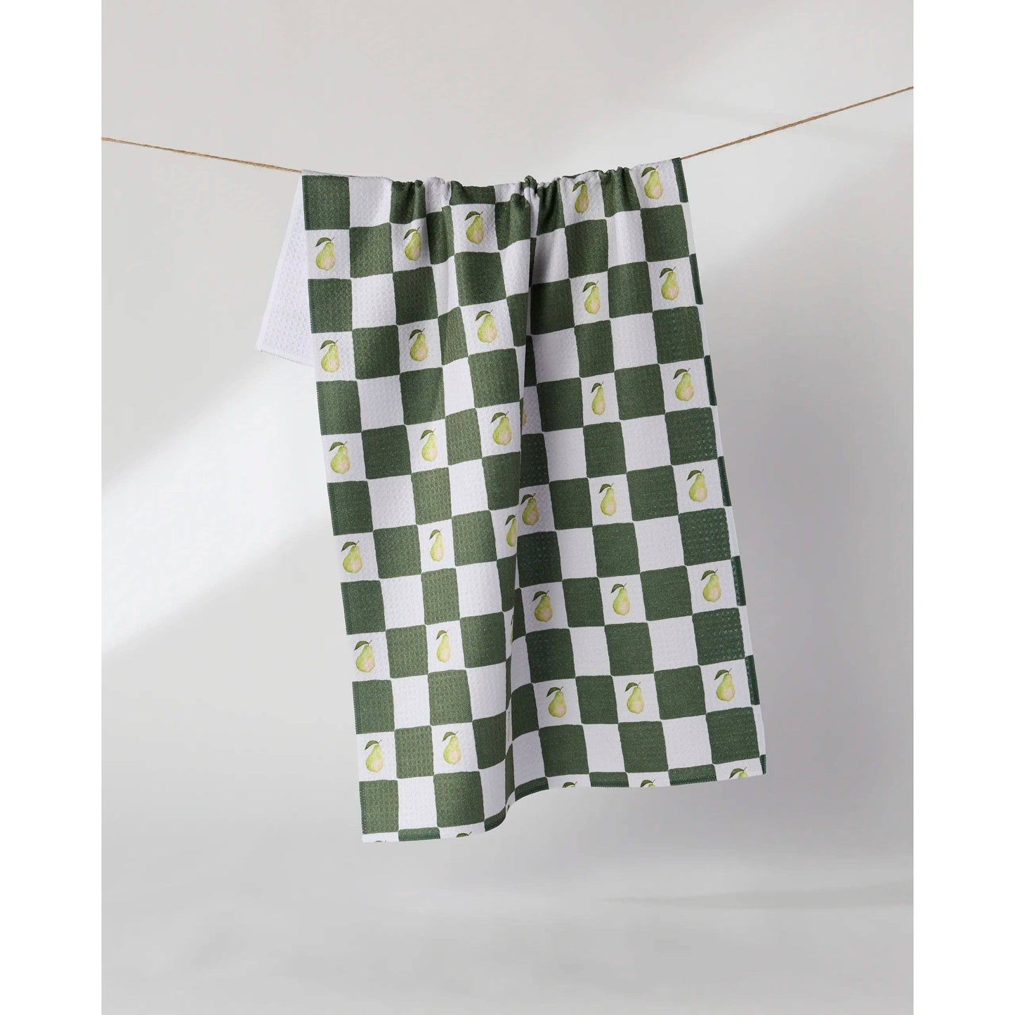 Pear Checker Geometry Tea Towel